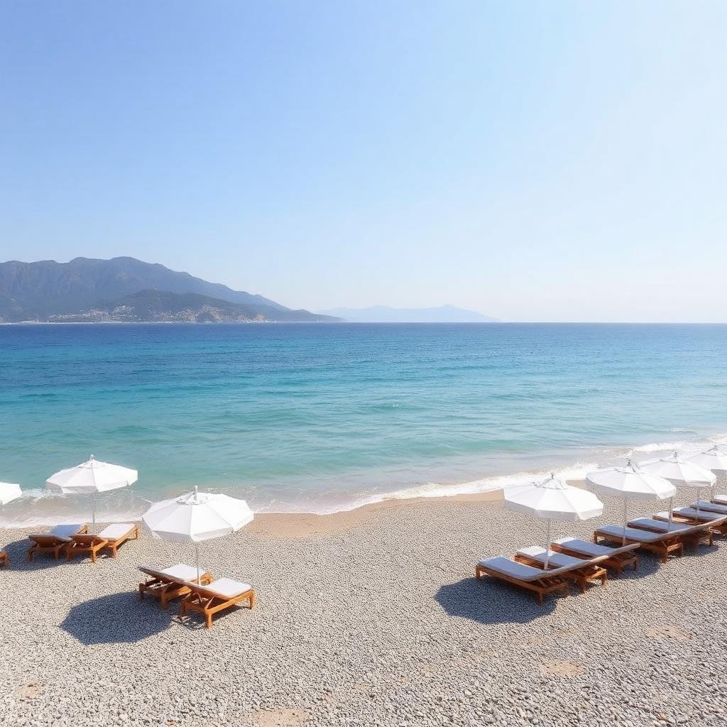 Собственный пляж Kırbıyık Resort Hotel в Алании